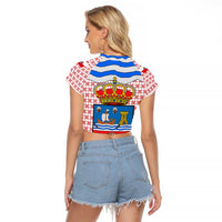 Cantabria Flag Raglan Cropped T Shirt Autonomous Community of Spain - Wonder Print Shop