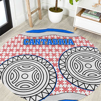 Cantabria Flag Round Carpet Autonomous Community of Spain - Wonder Print Shop
