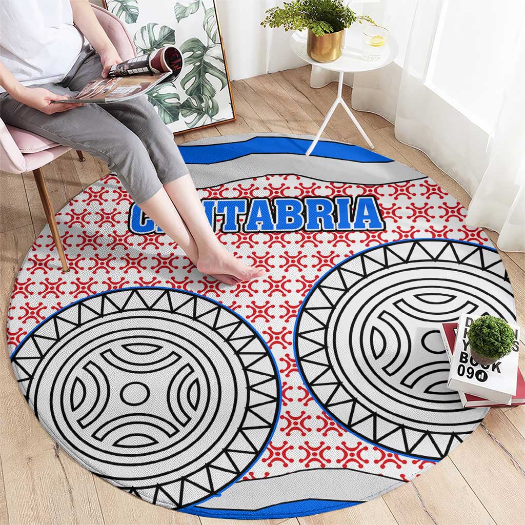 Cantabria Flag Round Carpet Autonomous Community of Spain - Wonder Print Shop