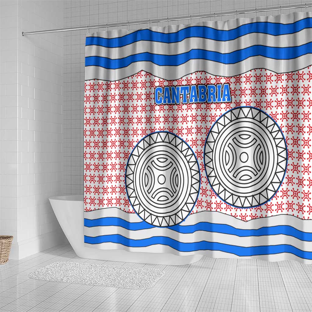 Cantabria Flag Shower Curtain Autonomous Community of Spain - Wonder Print Shop
