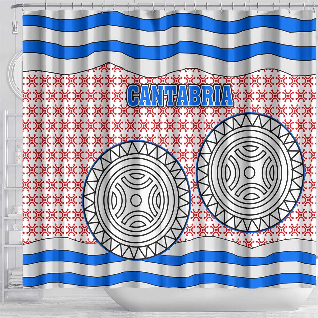 Cantabria Flag Shower Curtain Autonomous Community of Spain - Wonder Print Shop