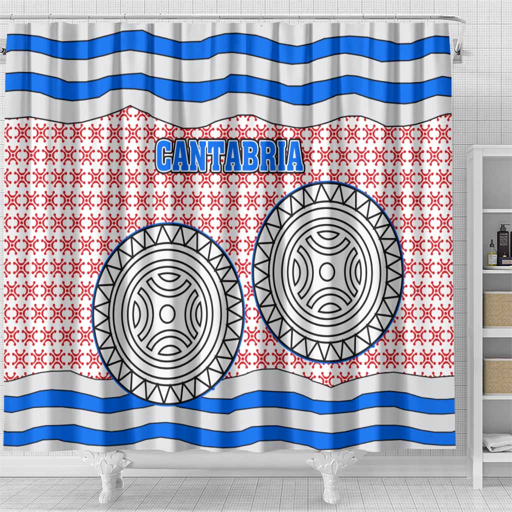 Cantabria Flag Shower Curtain Autonomous Community of Spain - Wonder Print Shop