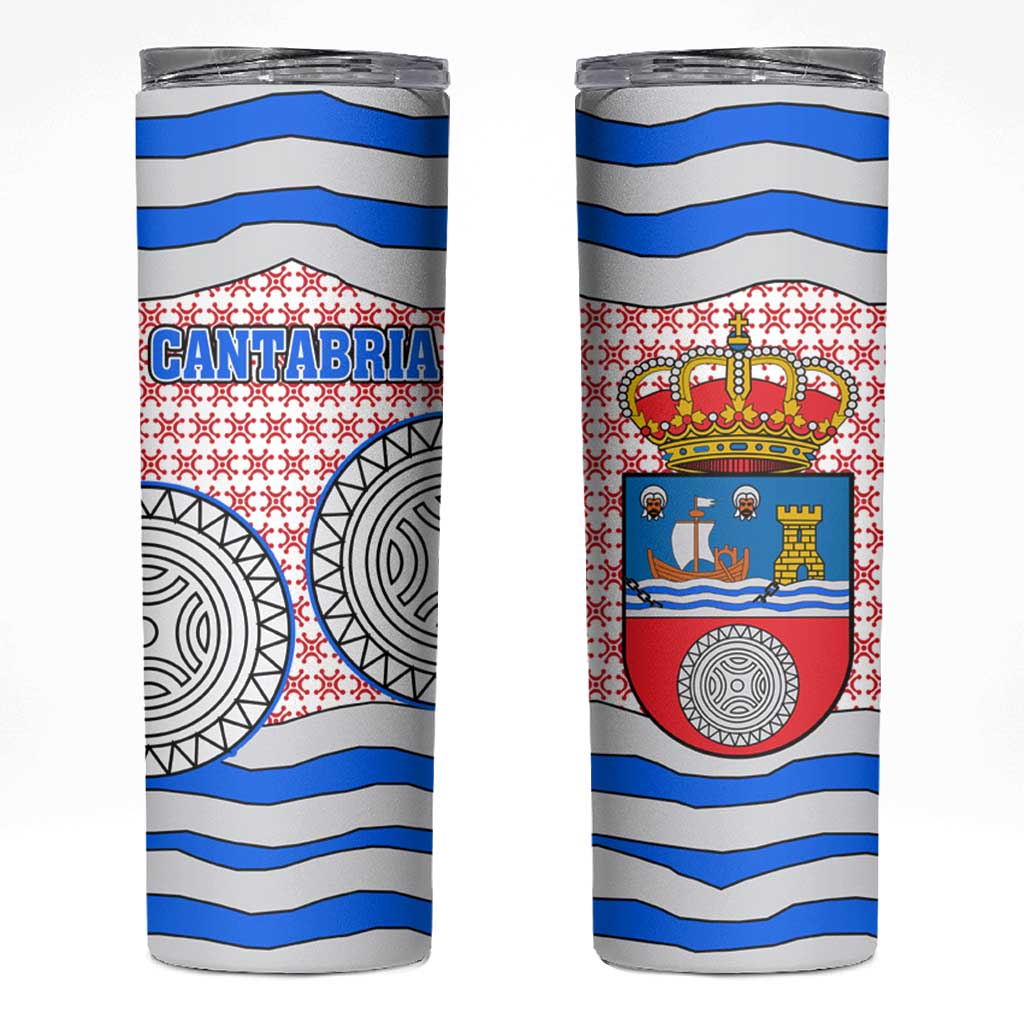 Cantabria Flag Skinny Tumbler Autonomous Community of Spain - Wonder Print Shop