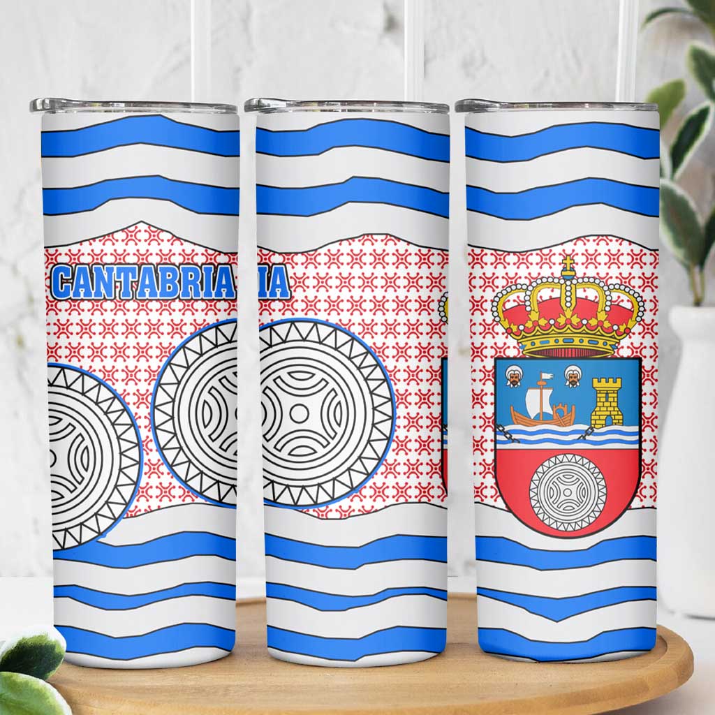 Cantabria Flag Skinny Tumbler Autonomous Community of Spain - Wonder Print Shop