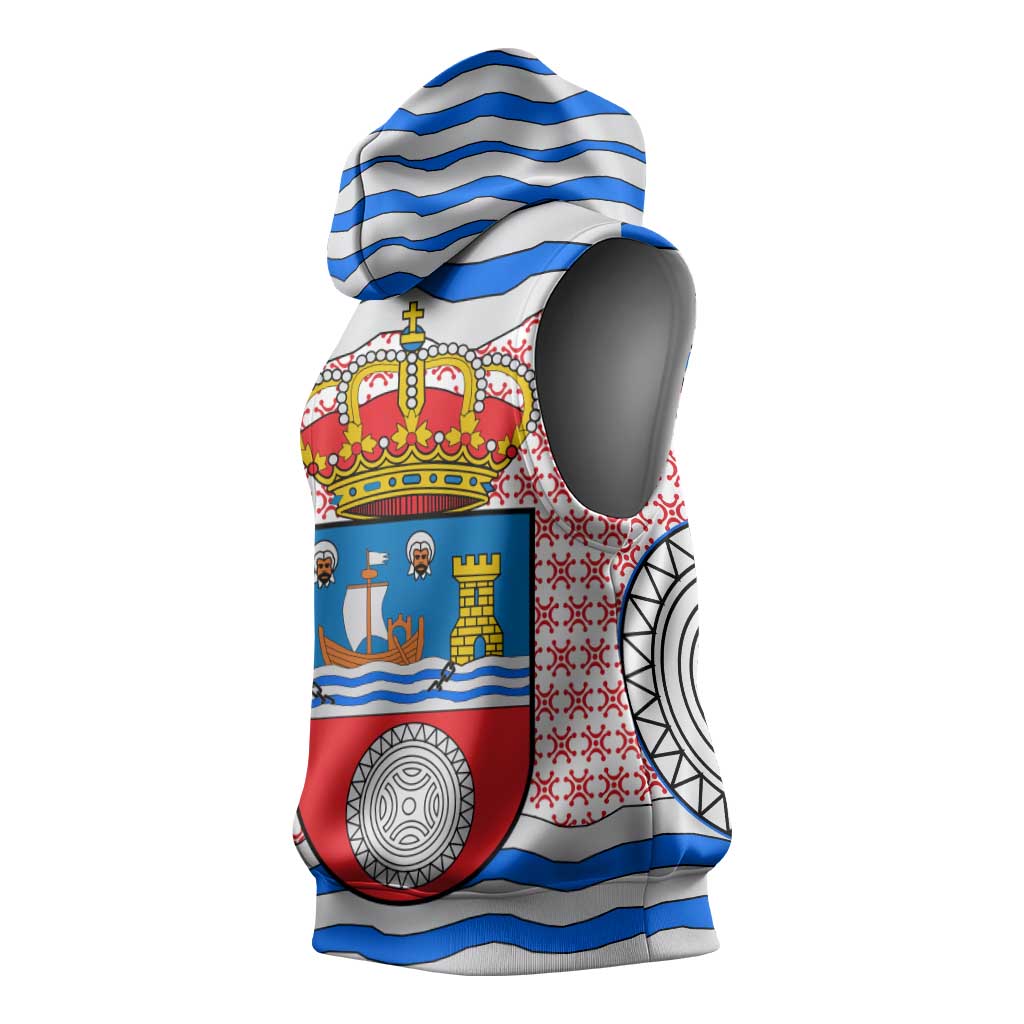 Cantabria Flag Sleeveless Hoodie Autonomous Community of Spain - Wonder Print Shop