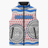 Cantabria Flag Sleeveless Puffer Jacket Autonomous Community of Spain - Wonder Print Shop