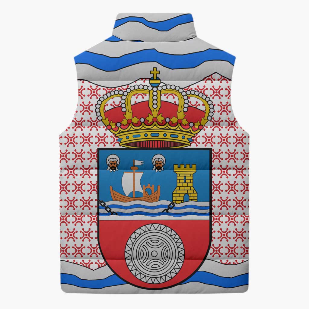 Cantabria Flag Sleeveless Puffer Jacket Autonomous Community of Spain - Wonder Print Shop