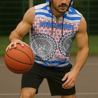 Cantabria Flag Sleeveless Zip Hoodie Autonomous Community of Spain - Wonder Print Shop