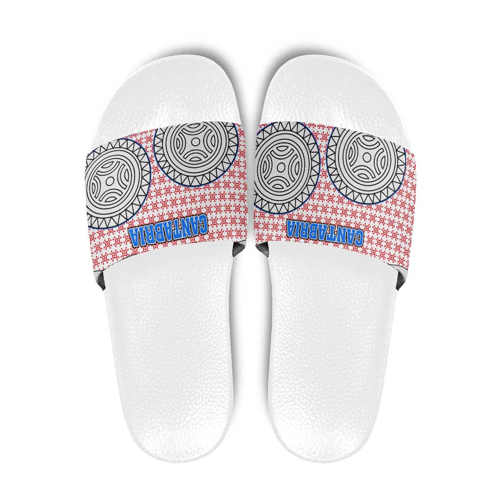 Cantabria Flag Slide Sandals Autonomous Community of Spain - Wonder Print Shop