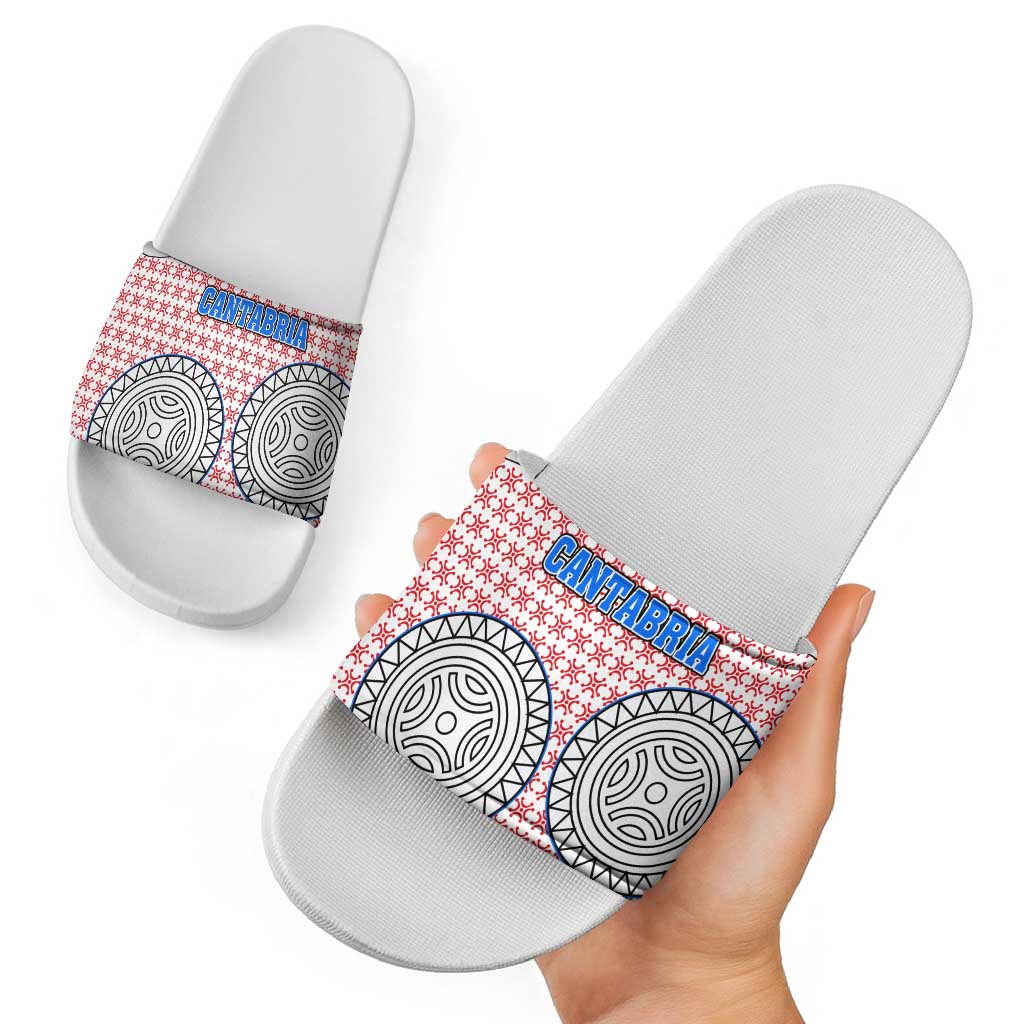 Cantabria Flag Slide Sandals Autonomous Community of Spain - Wonder Print Shop