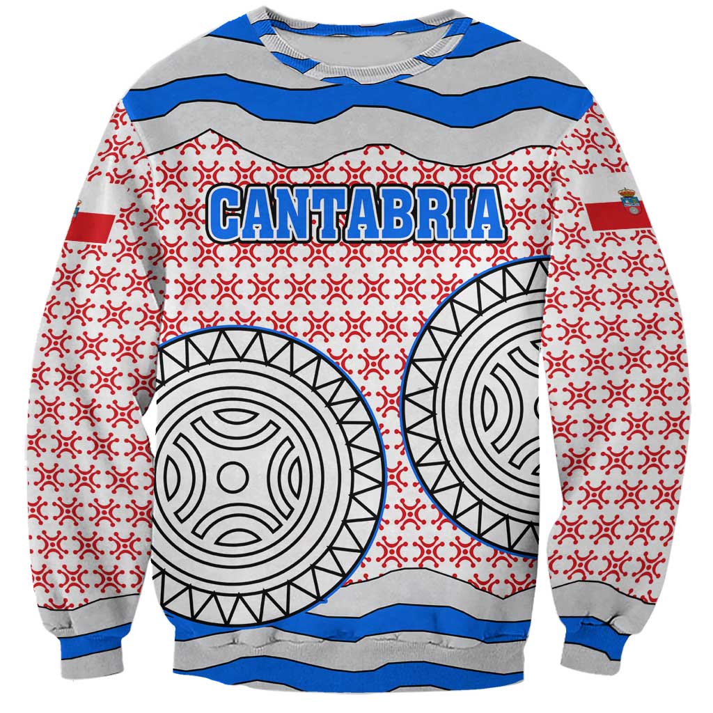 Cantabria Flag Sweatshirt Autonomous Community of Spain - Wonder Print Shop