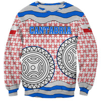 Cantabria Flag Sweatshirt Autonomous Community of Spain - Wonder Print Shop