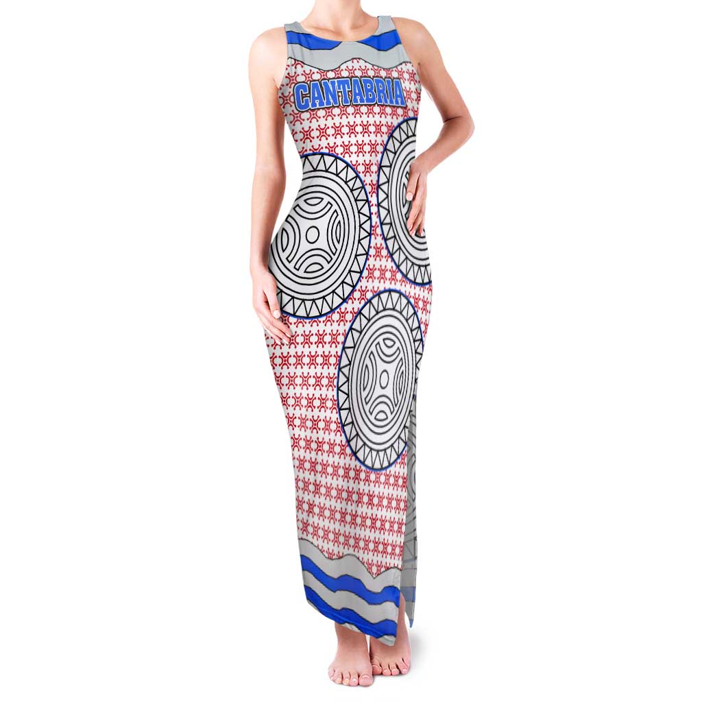 Cantabria Flag Tank Maxi Dress Autonomous Community of Spain - Wonder Print Shop