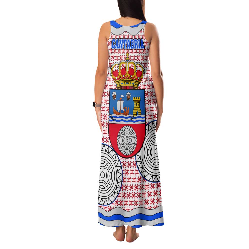 Cantabria Flag Tank Maxi Dress Autonomous Community of Spain - Wonder Print Shop