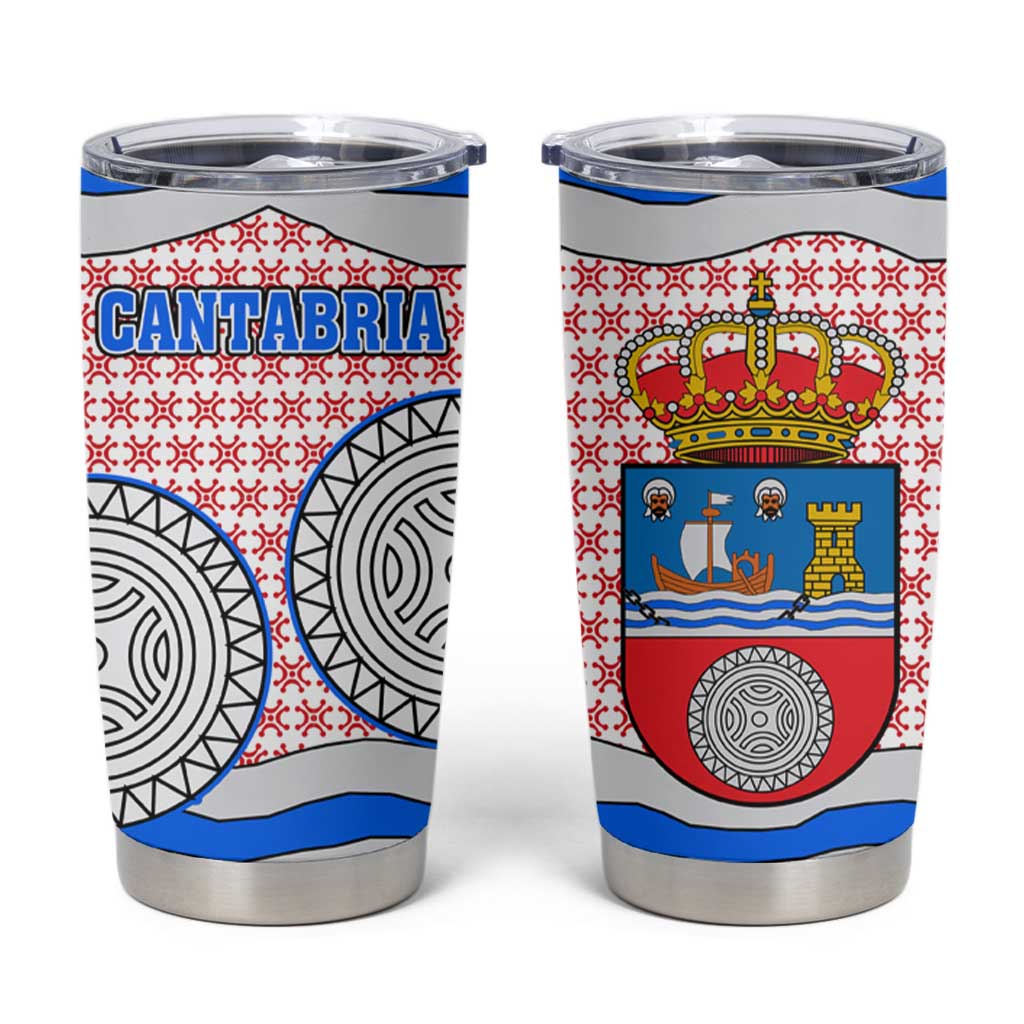 Cantabria Flag Tumbler Cup Autonomous Community of Spain - Wonder Print Shop