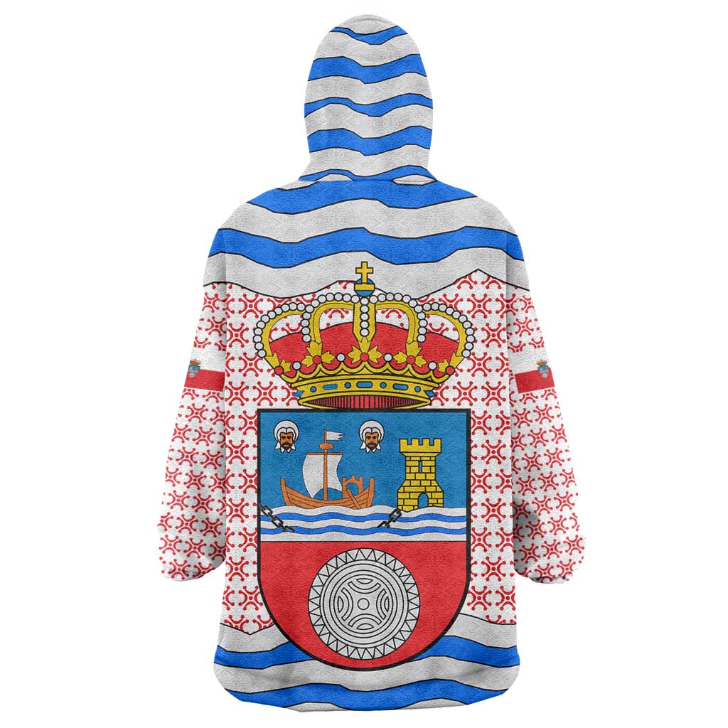 Cantabria Flag Wearable Blanket Hoodie Autonomous Community of Spain - Wonder Print Shop