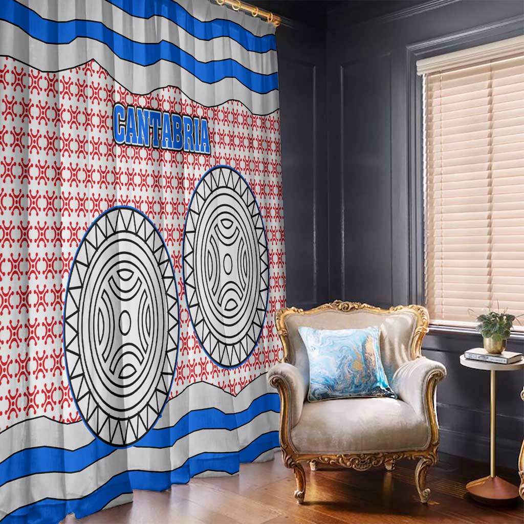Cantabria Flag Window Curtain Autonomous Community of Spain - Wonder Print Shop