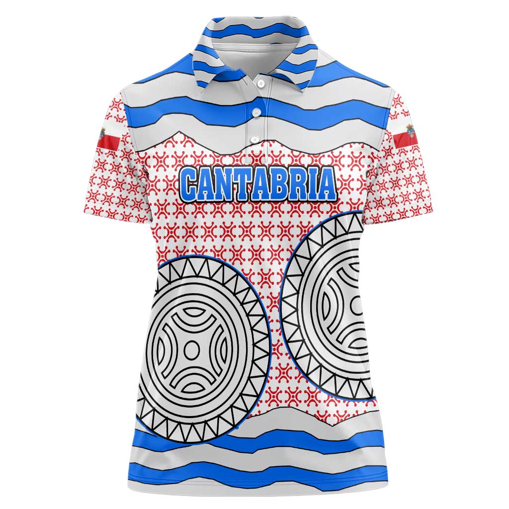 Cantabria Flag Women Polo Shirt Autonomous Community of Spain - Wonder Print Shop