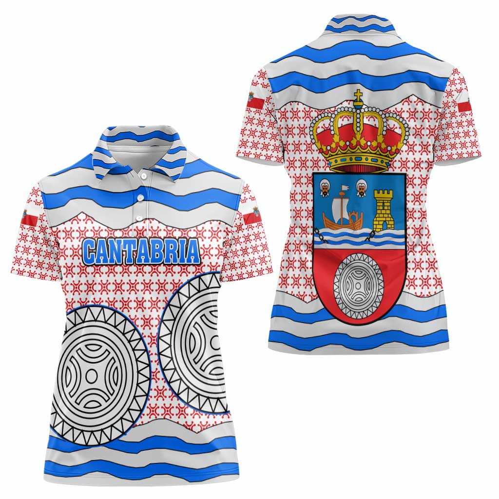 Cantabria Flag Women Polo Shirt Autonomous Community of Spain - Wonder Print Shop