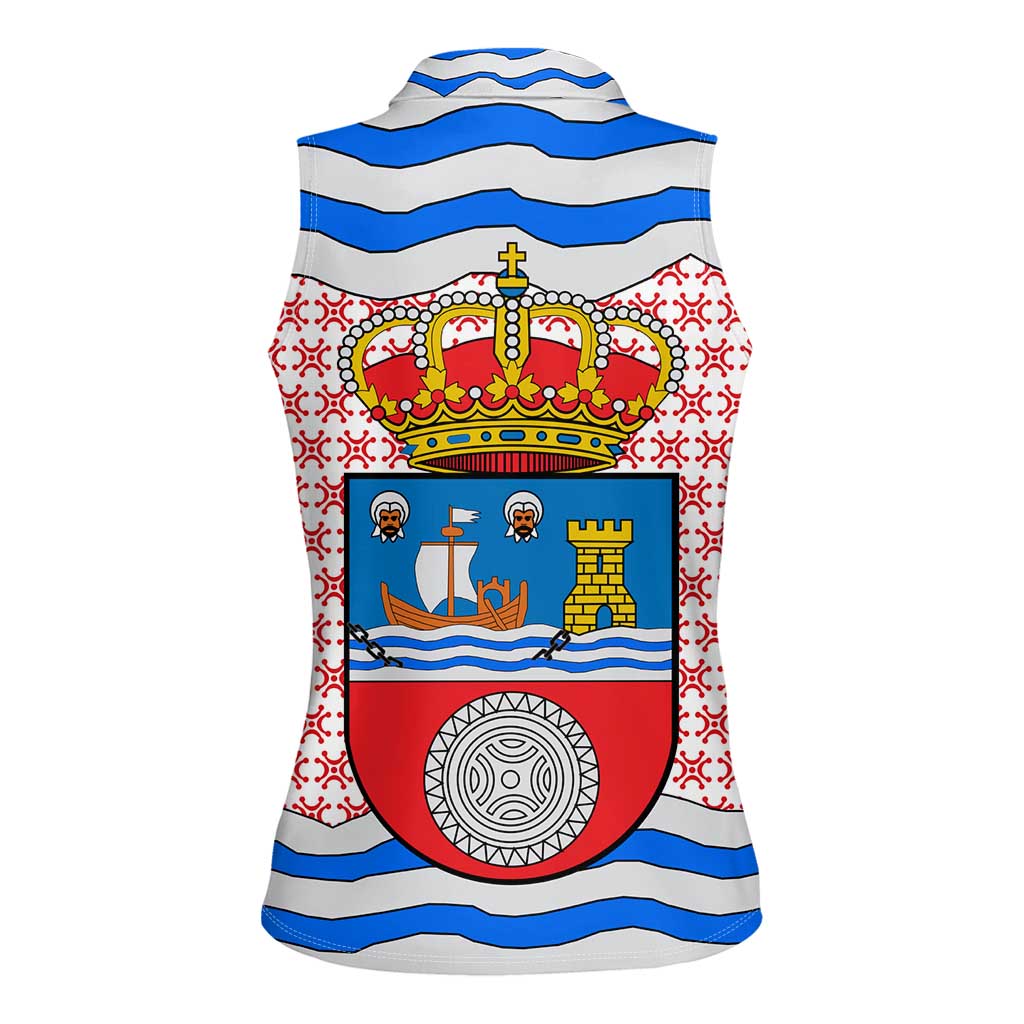 Cantabria Flag Women Sleeveless Polo Shirt Autonomous Community of Spain - Wonder Print Shop