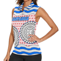 Cantabria Flag Women Sleeveless Polo Shirt Autonomous Community of Spain - Wonder Print Shop