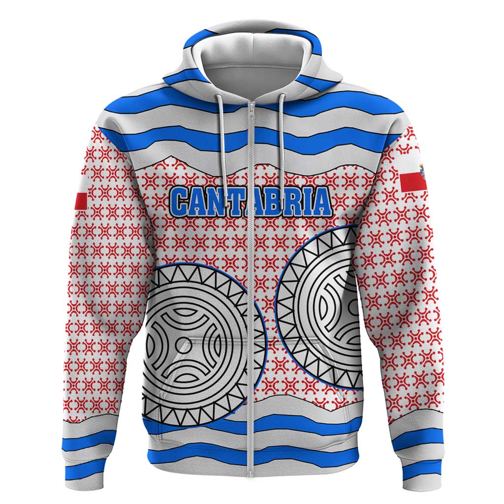 Cantabria Flag Zip Hoodie Autonomous Community of Spain - Wonder Print Shop
