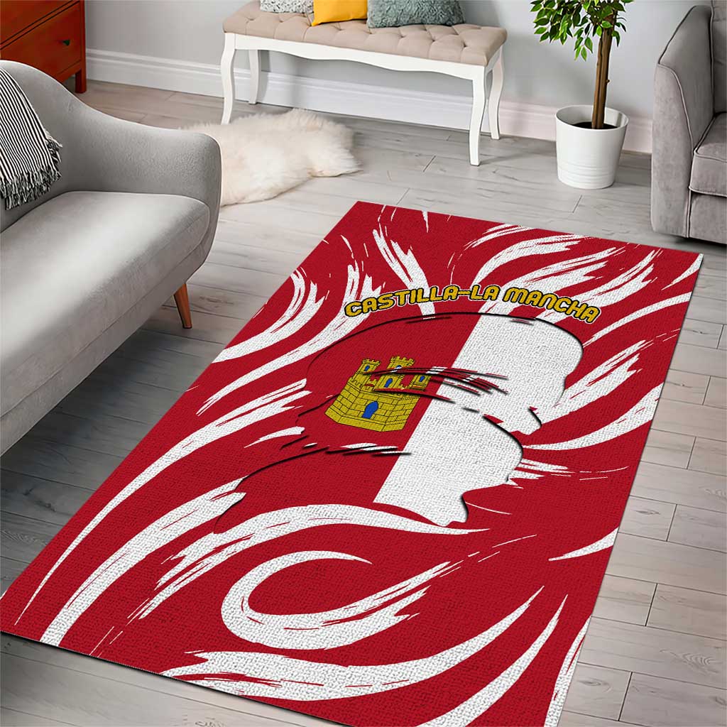 Castilla La Mancha Flag Area Rug Autonomous Community of Spain - Wonder Print Shop