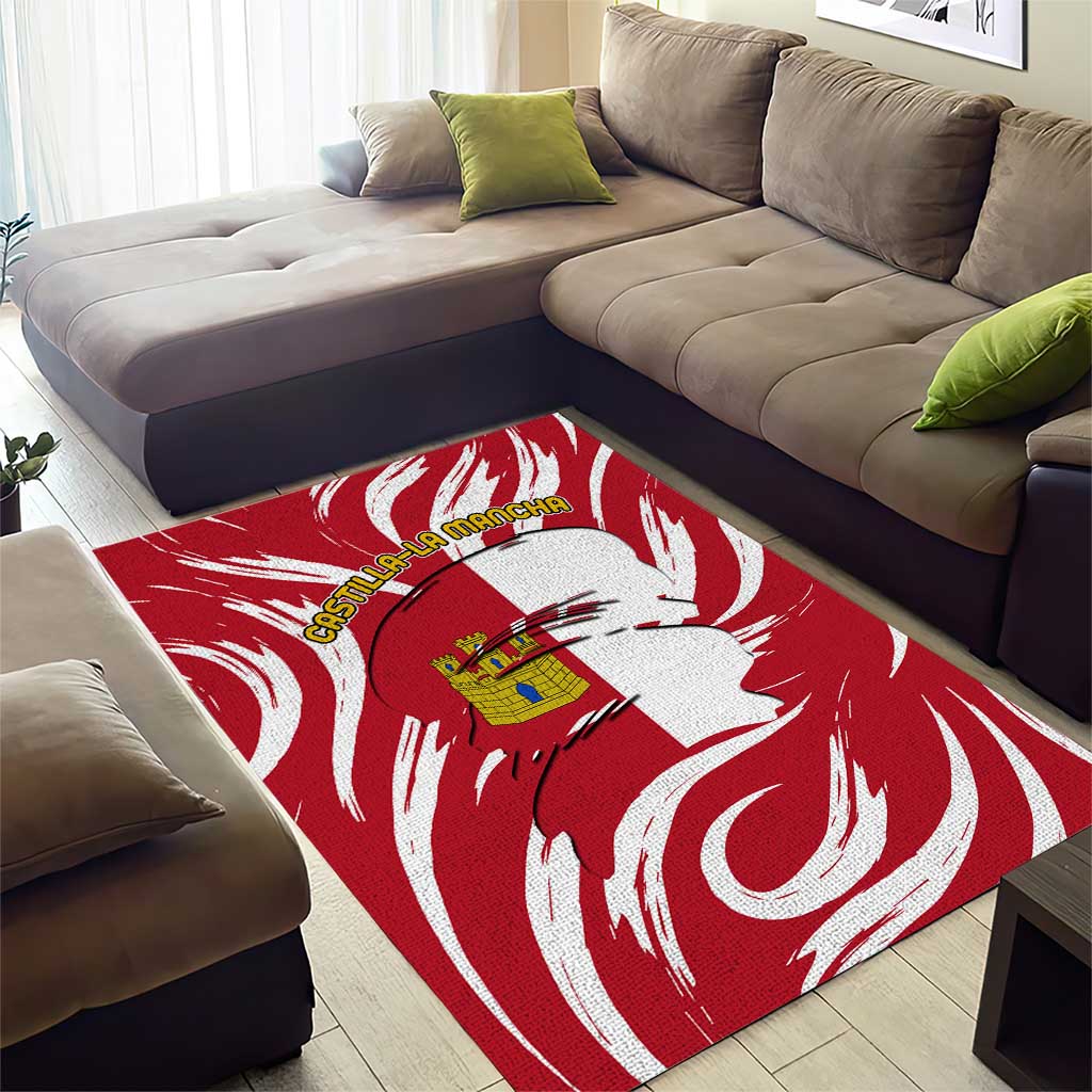 Castilla La Mancha Flag Area Rug Autonomous Community of Spain - Wonder Print Shop
