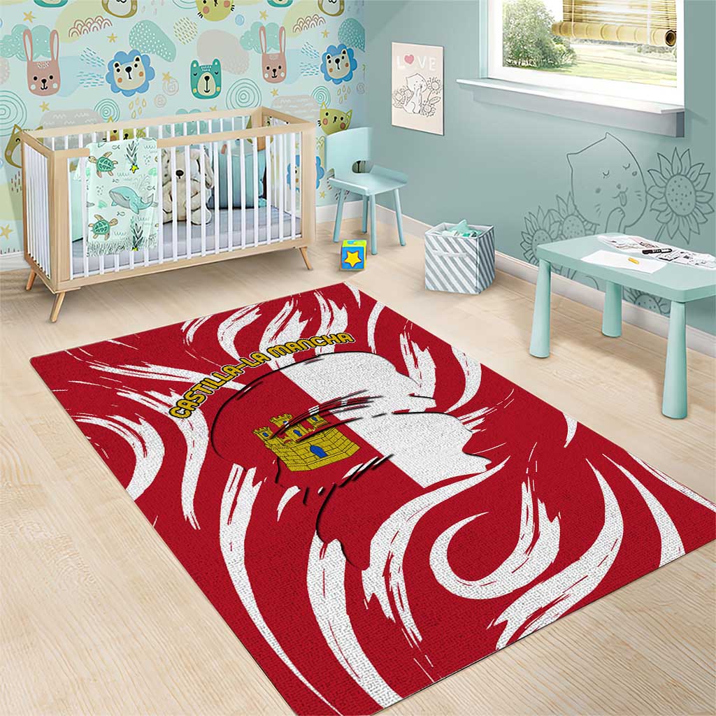 Castilla La Mancha Flag Area Rug Autonomous Community of Spain - Wonder Print Shop