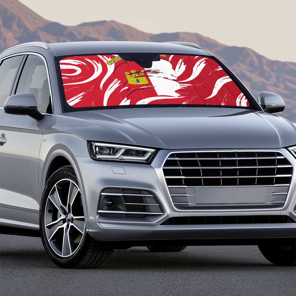 Castilla La Mancha Flag Auto Sun Shade Autonomous Community of Spain - Wonder Print Shop