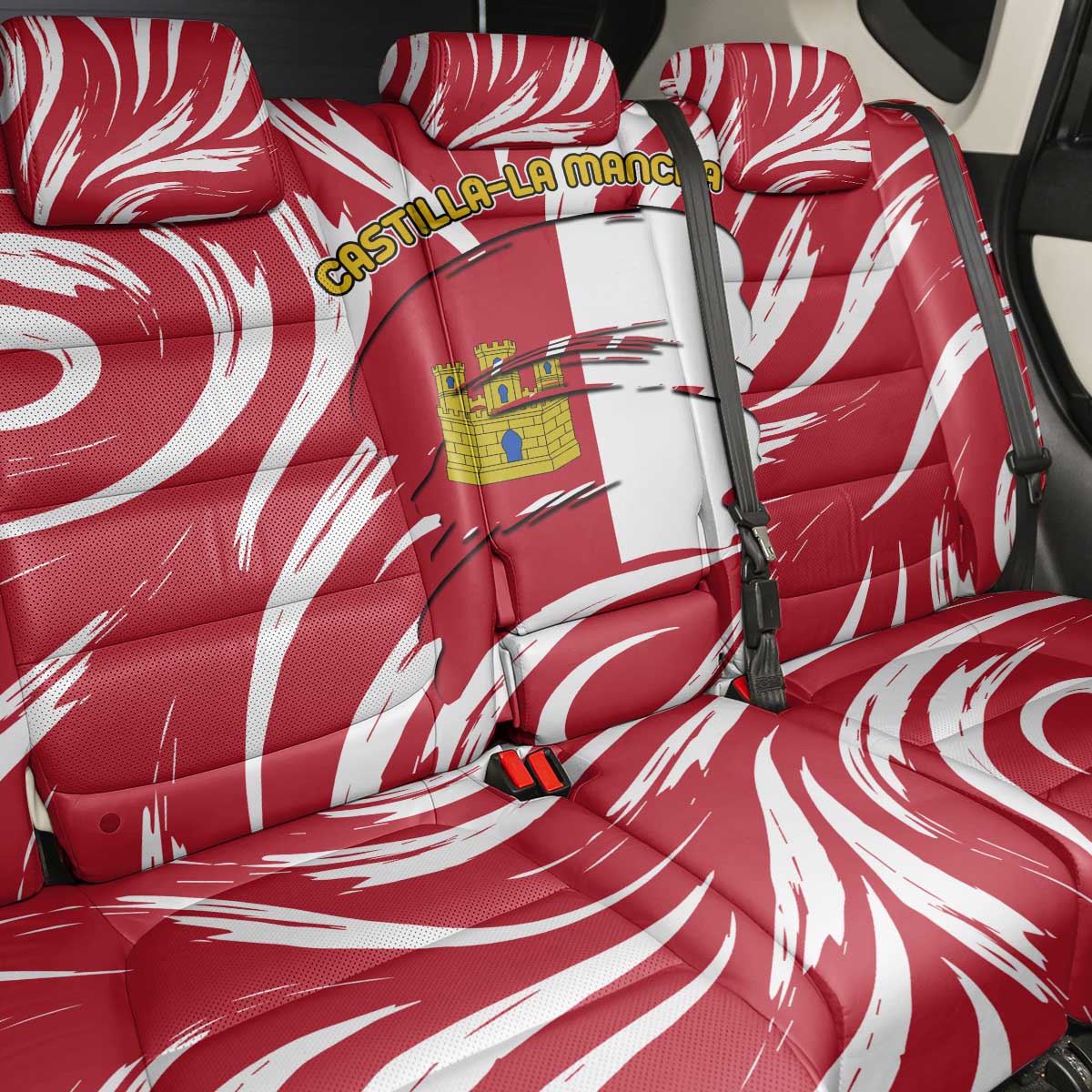 Castilla La Mancha Flag Back Car Seat Cover Autonomous Community of Spain - Wonder Print Shop