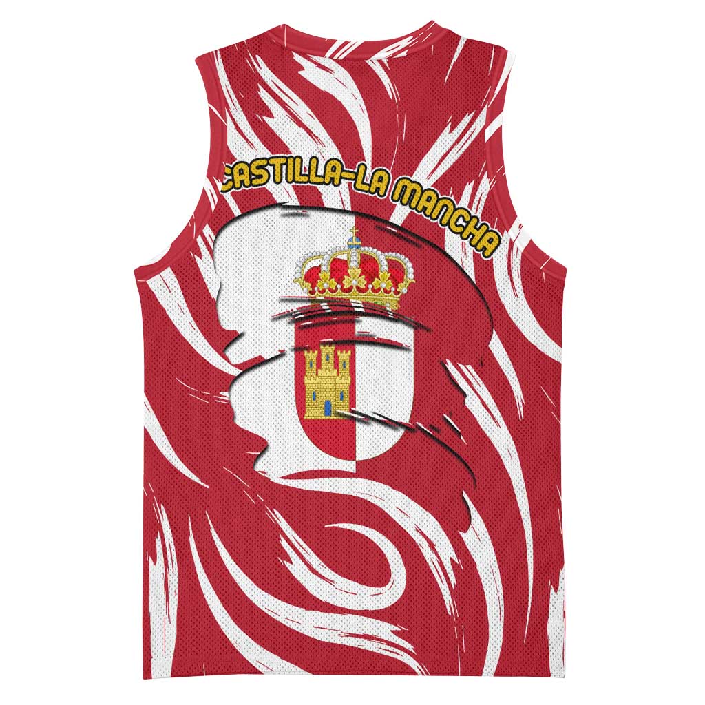 Castilla La Mancha Flag Basketball Jersey Autonomous Community of Spain - Wonder Print Shop