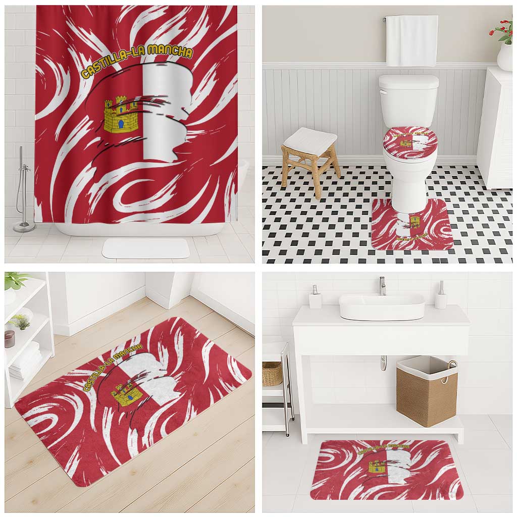 Castilla La Mancha Flag Bathroom Set Autonomous Community of Spain - Wonder Print Shop