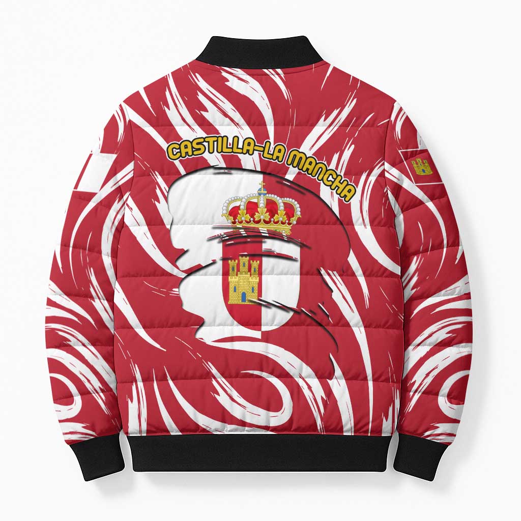 Castilla La Mancha Flag Bomber Puffer Jacket Autonomous Community of Spain - Wonder Print Shop