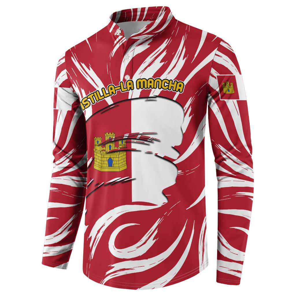 Castilla La Mancha Flag Button Sweatshirt Autonomous Community of Spain - Wonder Print Shop