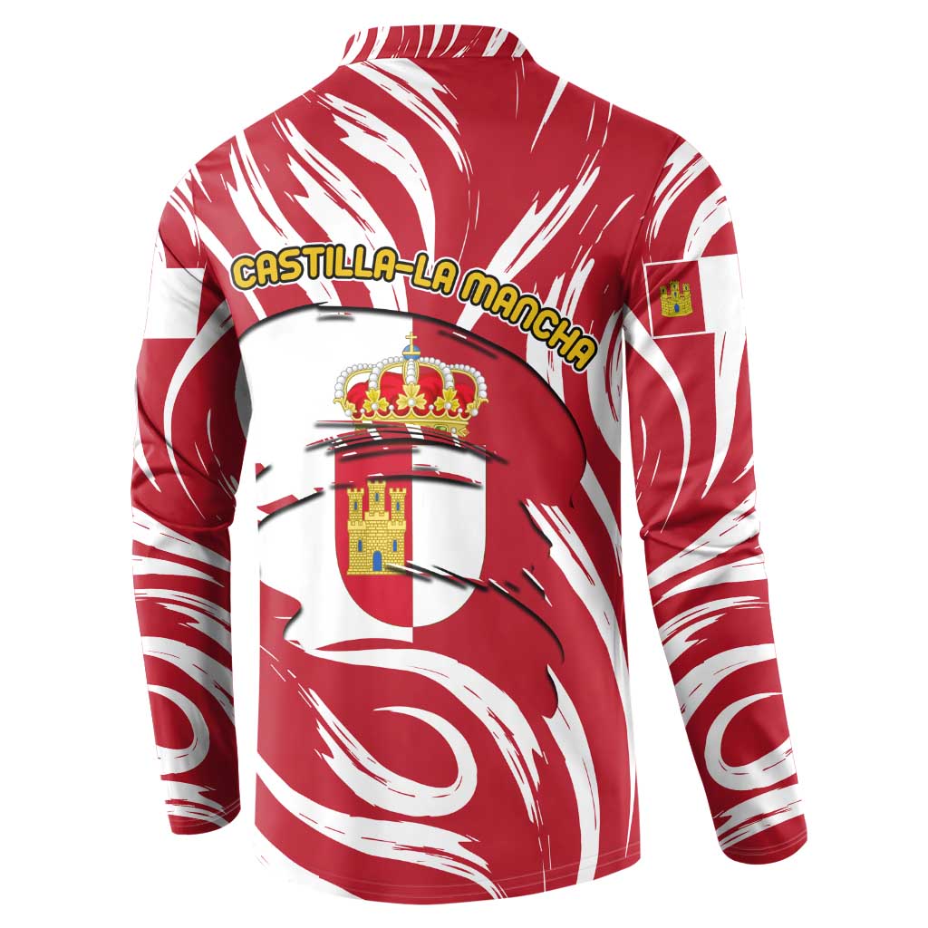 Castilla La Mancha Flag Button Sweatshirt Autonomous Community of Spain - Wonder Print Shop
