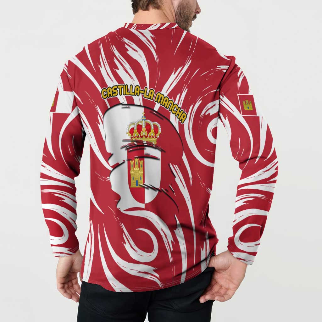 Castilla La Mancha Flag Button Sweatshirt Autonomous Community of Spain - Wonder Print Shop