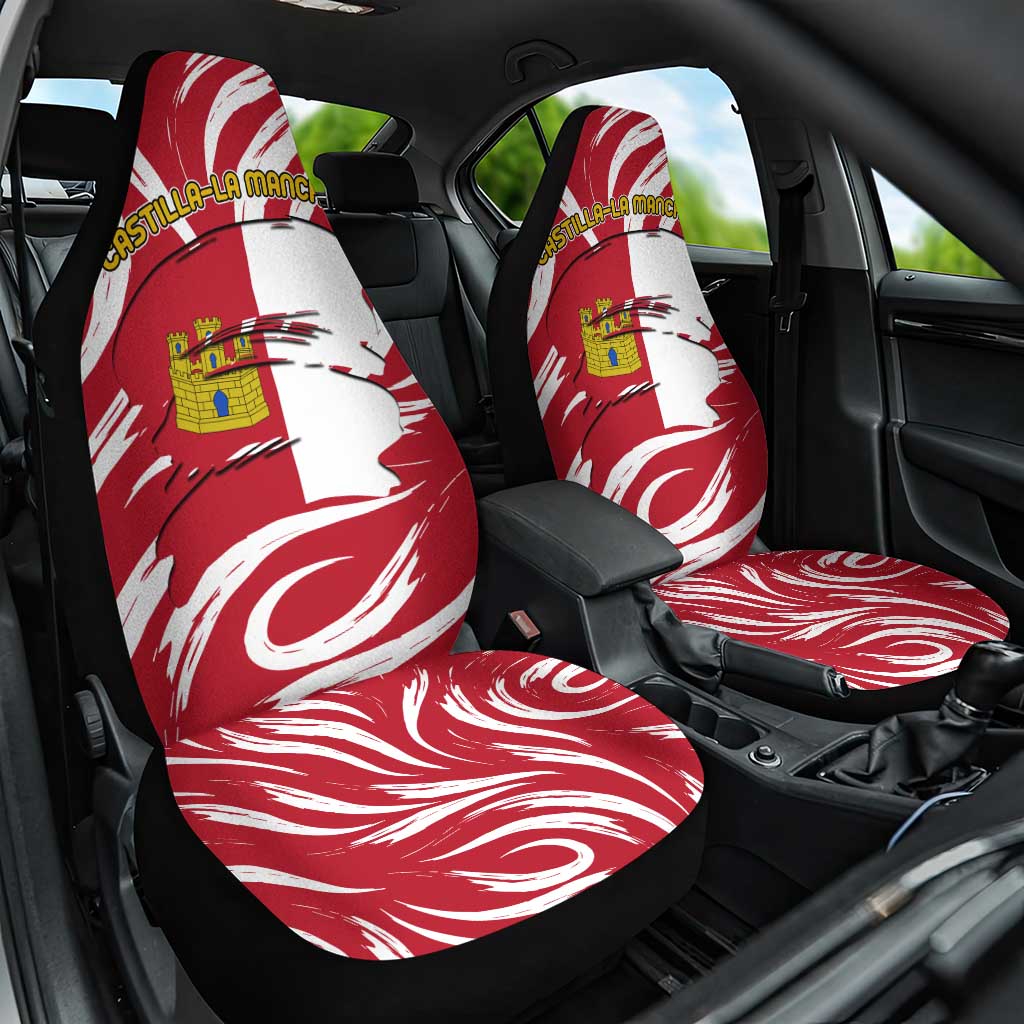 Castilla La Mancha Flag Car Seat Cover Autonomous Community of Spain - Wonder Print Shop