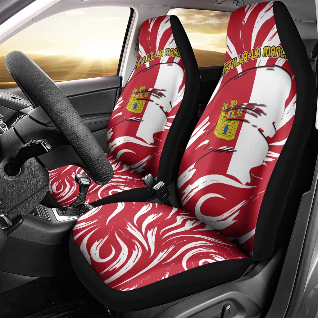Castilla La Mancha Flag Car Seat Cover Autonomous Community of Spain - Wonder Print Shop