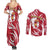 Castilla La Mancha Flag Couples Matching Summer Maxi Dress and Long Sleeve Button Shirt Autonomous Community of Spain - Wonder Print Shop