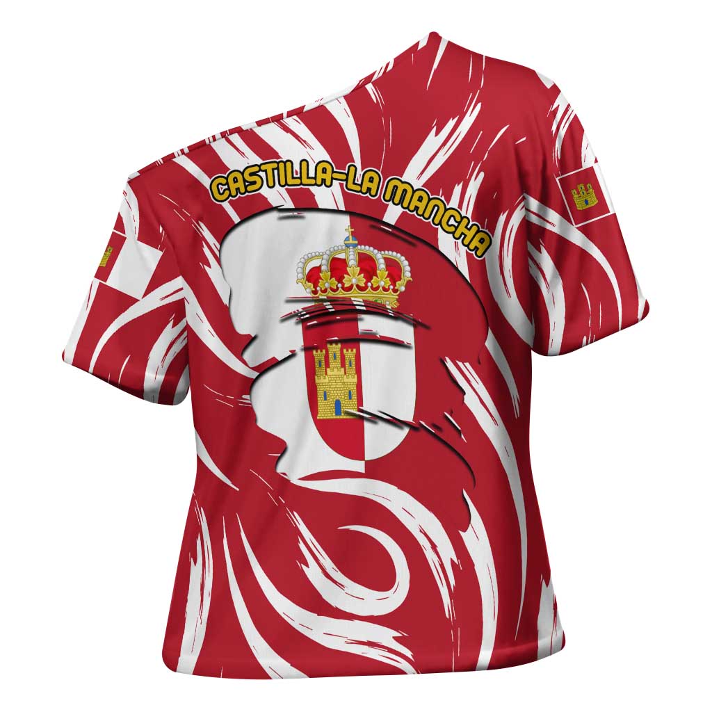 Castilla La Mancha Flag Cross Shoulder Shirt Autonomous Community of Spain - Wonder Print Shop