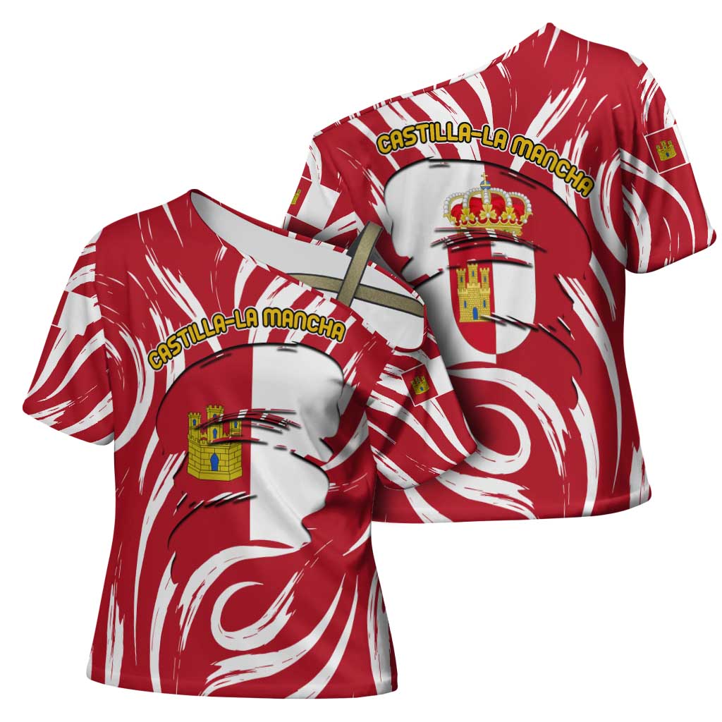 Castilla La Mancha Flag Cross Shoulder Shirt Autonomous Community of Spain - Wonder Print Shop