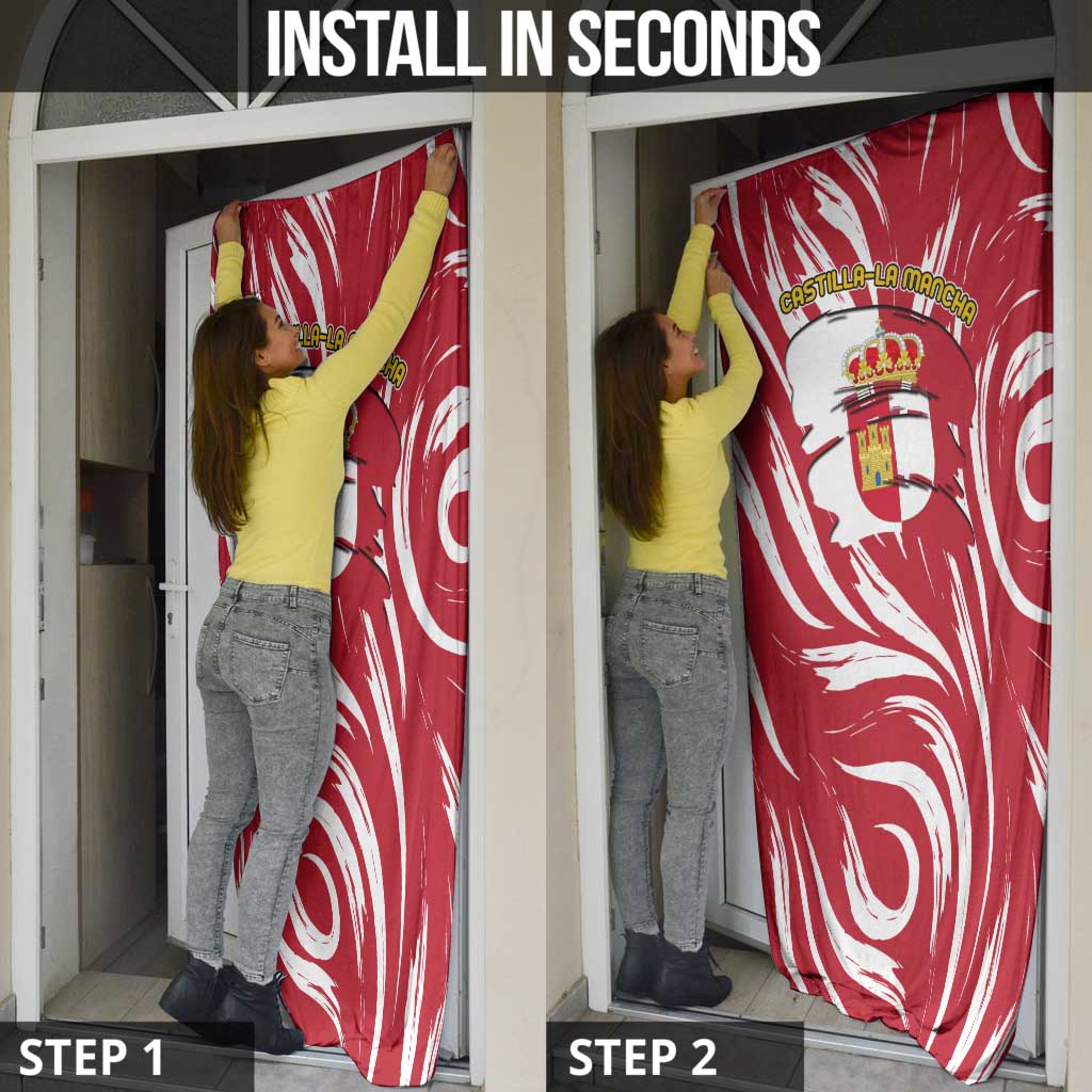 Castilla La Mancha Flag Door Cover Autonomous Community of Spain - Wonder Print Shop