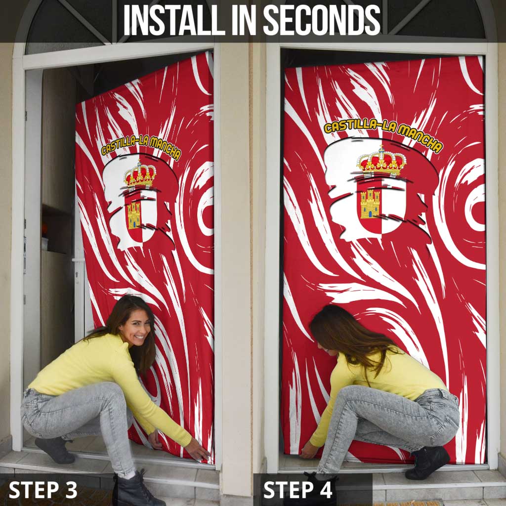 Castilla La Mancha Flag Door Cover Autonomous Community of Spain - Wonder Print Shop