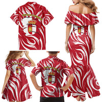 Castilla La Mancha Flag Family Matching Mermaid Dress and Hawaiian Shirt Autonomous Community of Spain - Wonder Print Shop