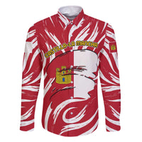 Castilla La Mancha Flag Family Matching Off The Shoulder Long Sleeve Dress and Hawaiian Shirt Autonomous Community of Spain - Wonder Print Shop