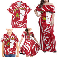Castilla La Mancha Flag Family Matching Off Shoulder Maxi Dress and Hawaiian Shirt Autonomous Community of Spain - Wonder Print Shop