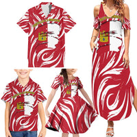Castilla La Mancha Flag Family Matching Summer Maxi Dress and Hawaiian Shirt Autonomous Community of Spain - Wonder Print Shop