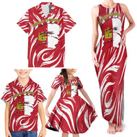 Castilla La Mancha Flag Family Matching Tank Maxi Dress and Hawaiian Shirt Autonomous Community of Spain - Wonder Print Shop