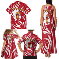 Castilla La Mancha Flag Family Matching Tank Maxi Dress and Hawaiian Shirt Autonomous Community of Spain - Wonder Print Shop